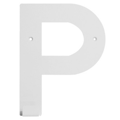 블루파온 포인트 장식 P 알파벳훅 L 벽걸이, 화이트, 1개