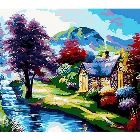 지인데코 DIY 명화그리기 세트 40 x 50cm, 풍경수체화