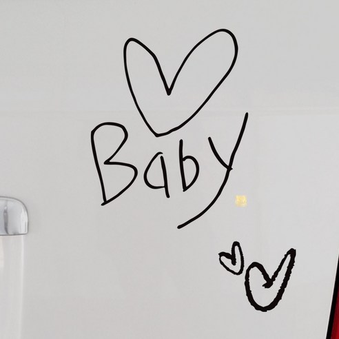 1AM 캘리그라피 자동차 스티커 심플 Baby 하트 + 주유구 스티커 하트, 진회색, 1세트