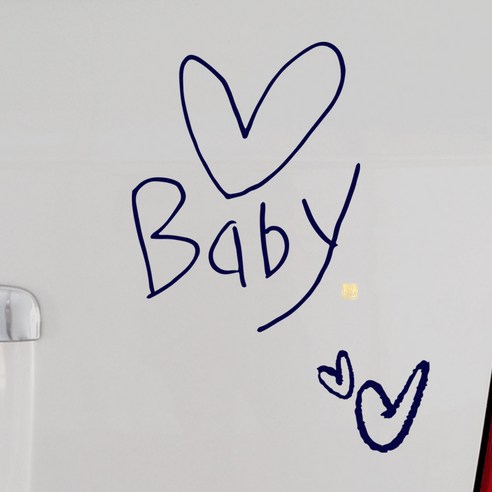 1AM 캘리그라피 자동차 스티커 심플 Baby 하트 + 주유구 스티커 하트, 군청색, 1세트