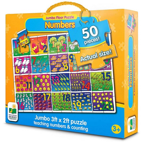 러닝저니 점보 퍼즐 숫자, 50피스, 혼합 색상, 50피스