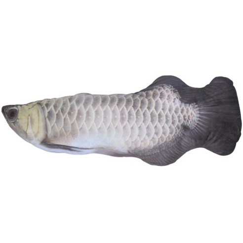아리코 고양이 캣닢 물고기장난감 60cm, 실버아로아나, 1개