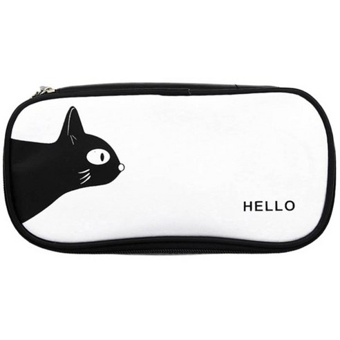 아리코 블랙&화이트시리즈 필통, 헬로 고양이, 1개