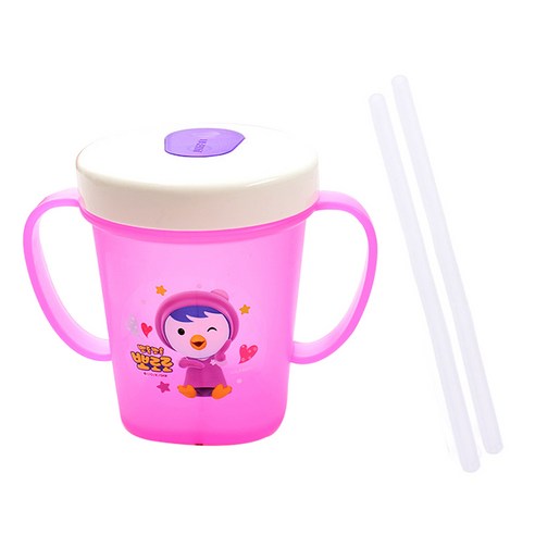 릴팡 흘림방지 양손 빨대컵 1p + 실리콘 빨대 2p, 패티, 1세트
