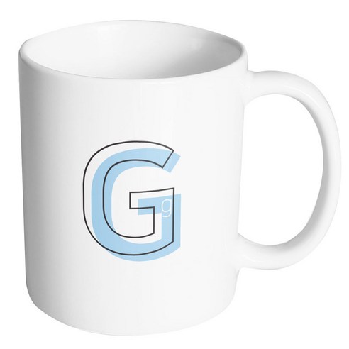 핸드팩토리 아웃라인 알파벳 G 머그컵, 내부 화이트, 1개