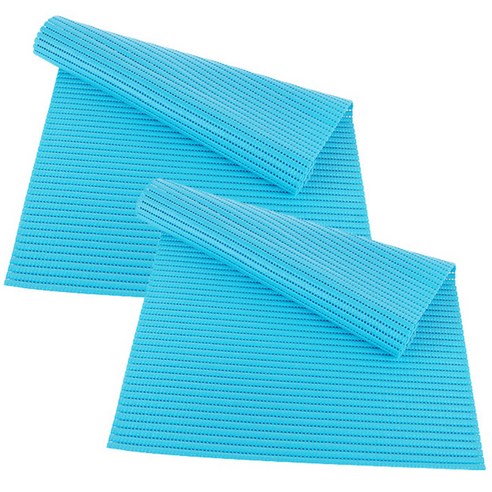 아리코 PVC 미끄럼방지 다용도 매트 2p, 블루