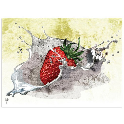 로엠디자인 실리콘 식탁매트, 딸기, 가로 385mm x 세로 285mm x 두께 1mm