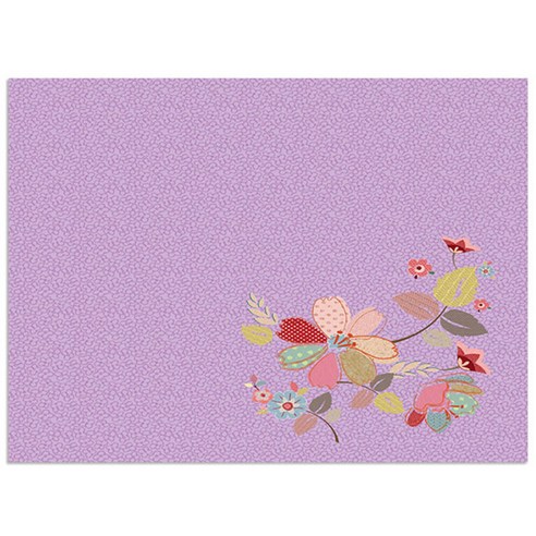 로엠디자인 실리콘 식탁매트, 꽃가지 2, 가로 385mm x 세로 285mm x 두께 1mm