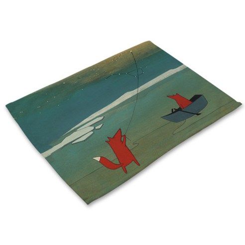 비케이 여우 식탁매트, 6, 가로 42cm x 세로 32cm