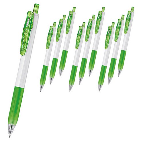 제브라 사라사클립 젤잉크펜 0.5mm, 화이트라이트그린, 10개입