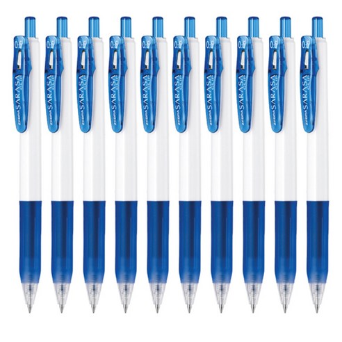 제브라 사라사클립 젤잉크펜 0.5mm, 화이트블루, 10개입
