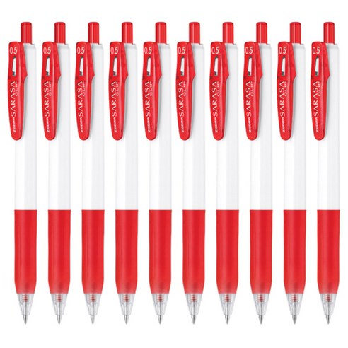 제브라 사라사클립 젤잉크펜 0.5mm, 화이트레드, 10개입