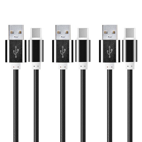 칼론 USB3.1 C타입 메탈 케이블 27cm KC-CC27, KC-CC27 (블랙), 3개입