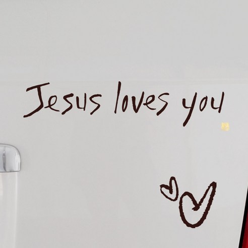 1AM 캘리그라피 자동차 스티커 시크 Jesus loves you + 주유구 스티커 하트, 진갈색, 1세트