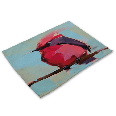 비케이 유화 느낌 새그림 식탁매트, 2, 가로 42cm x 세로 32cm, 1개