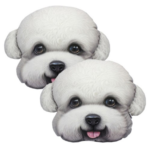 삼에스 X-DOLLS 3D 시리즈 차량용 목쿠션 2p, XD123T(화이트푸들)