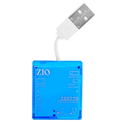 ZIO 45in1 외장형 멀티 카드리더기 ZIO-Zenith, 블루