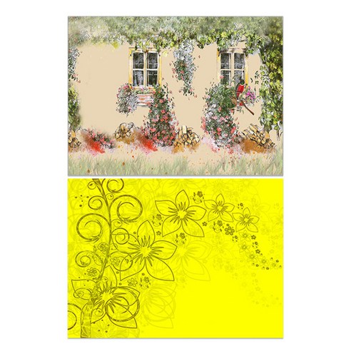 로엠디자인 실리콘 식탁매트 2p 가든, 가든, 꽃향기(노랑), 385 x 285 mm