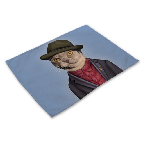 비케이 동물 의인화2 식탁매트, 2, 가로 42cm x 세로 32cm, 1개