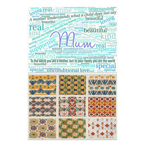 로엠디자인 실리콘 식탁매트 2p mom, mom, 카펫트(1), 385 x 285 mm