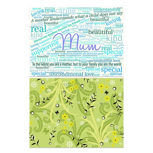 로엠디자인 실리콘 식탁매트 2p mom, mom, 풀숲, 385 x 285 mm