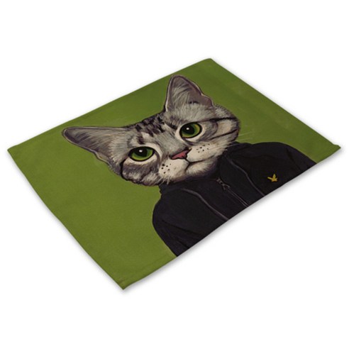 비케이 고양이 의인화 식탁매트, 8, 가로 42cm x 세로 32cm