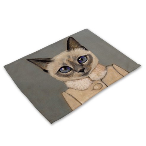 비케이 고양이 의인화 식탁매트, 9, 가로 42cm x 세로 32cm