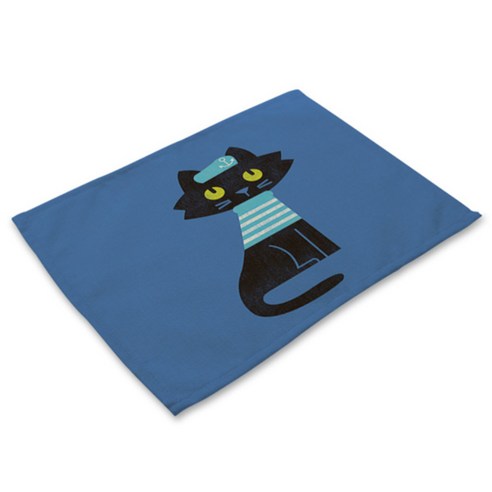 비케이 심플 고양이 식탁매트, 1, 가로 42cm x 세로 32cm