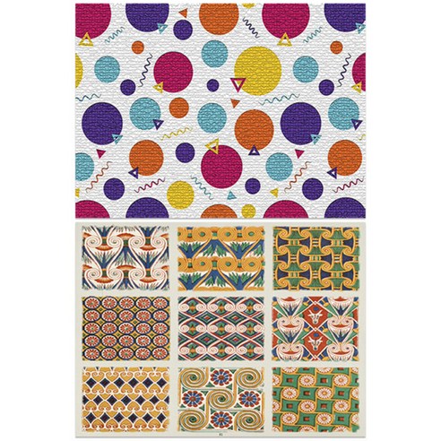 로엠디자인 실리콘 식탁매트 2p, 꼬물이와땡글이 + 카펫트(2), 385 x 285 mm