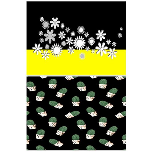 로엠디자인 실리콘 식탁매트 꽃잔치 + 꼬마선인장2, 혼합 색상, 385 x 285 mm