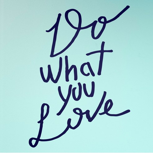 1AM 캘리그라피 인테리어 포인트 스티커 Do what you Love, 군청