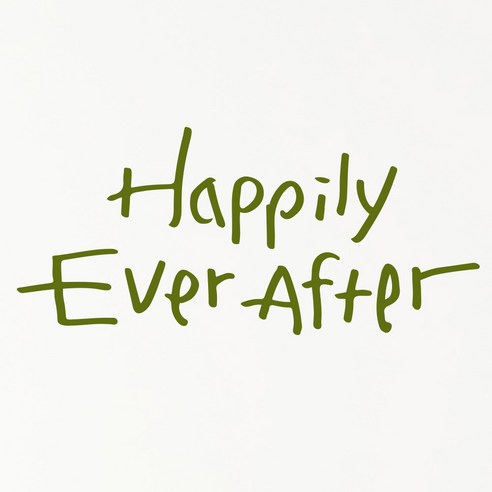 1AM 캘리그라피 인테리어 포인트 스티커 Happily Ever After, 올리브