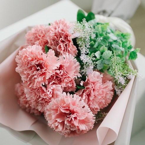 아스파시아 오마주 카네이션 부케 조화, 핑크