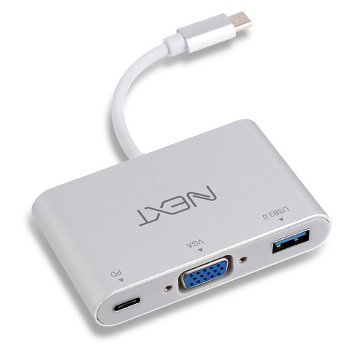 넥스트 USB Type C to VGA + USB 3.0 + PD 변환 아답터 NEXT-412TCV