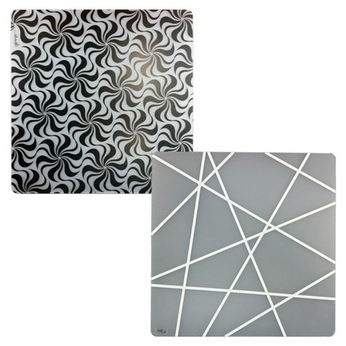 라쉘프 플레이트 테이블 매트 폴카 + 밤부, 폴카(블랙), 밤부(화이트), 38 x 38 cm