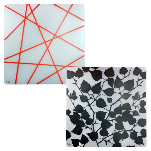 라쉘프 플레이트 테이블 매트 밤부 + 비치리프, 밤부(레드), 비치리프(블랙), 38 x 38 cm