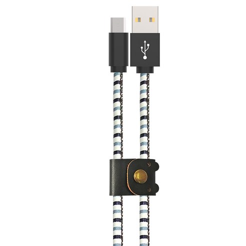 바나다 유니크 레더 마이크로 5핀 케이블, BND5PUL 스트라이프, 1개