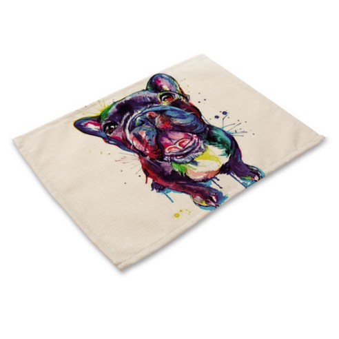 비케이 팝아트 강아지 식탁매트, 4, 가로 42cm x 세로 32cm, 1개