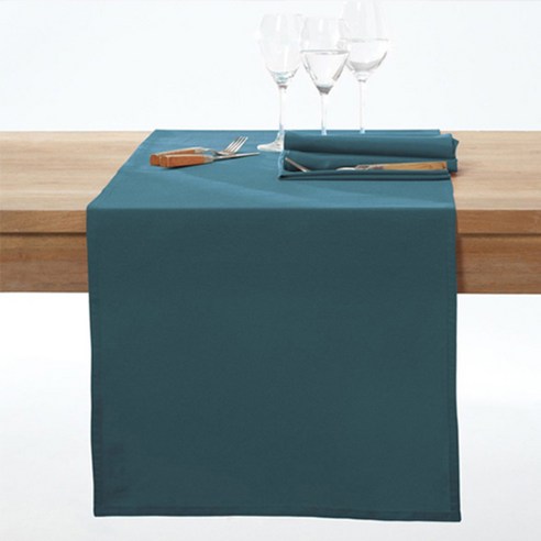 라흐두뜨 무지 얼룩방지 테이블 러너, prussia blue, 45 x 150 cm