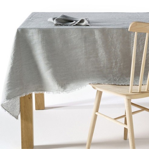 라흐두뜨 린넨 프린지 테이블보, grey, 직사각(180 x 300 cm)