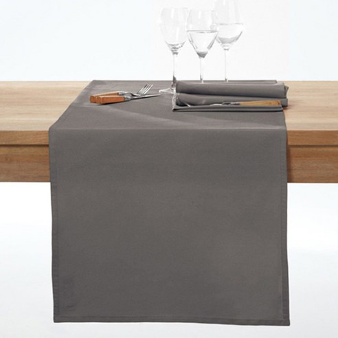 라흐두뜨 무지 얼룩방지 테이블 러너, grey, 45 x 150 cm
