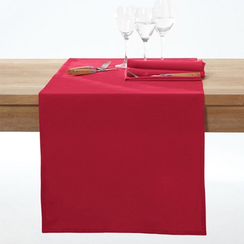 라흐두뜨 무지 얼룩방지 테이블 러너, red, 45 x 150 cm
