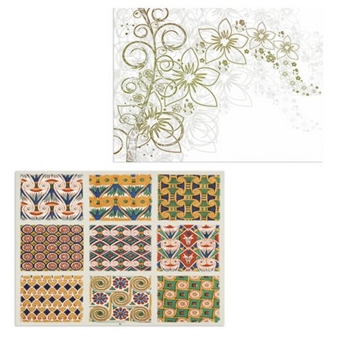 로엠디자인 실리콘 식탁매트 꽃향기 화이트 + 카펫트, 2, 385 x 285 mm