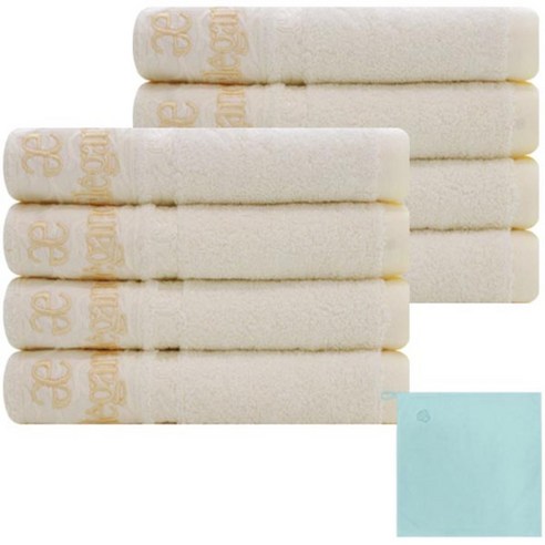 송월타월 엘레강스 뱀부 퓨어링 세면 수건 8p + 테리베이커리 고리 수건 랜덤 발송, 노랑, 1세트