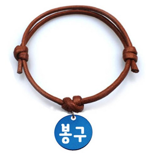 펫츠룩 굿모닝 카라멜 반려동물 목걸이 S 알미늄원형 팬던트 M, 블루(봉구), 1개