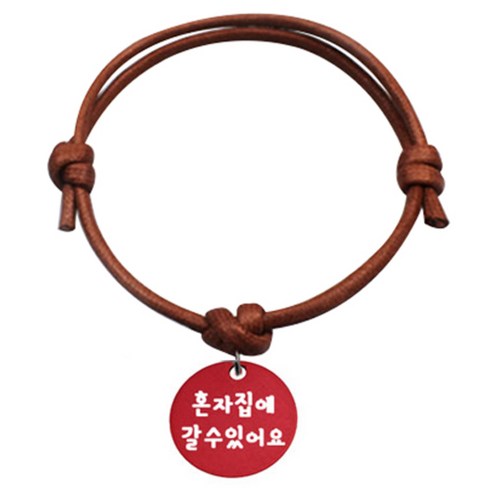 펫츠룩 굿모닝 카라멜 반려동물 목걸이 S 알미늄원형 팬던트 S, 레드(혼자집에갈수있어요), 1개