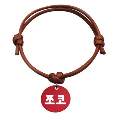 펫츠룩 굿모닝 카라멜 반려동물 목걸이 S 알미늄원형 팬던트 M, 레드(쪼코), 1개