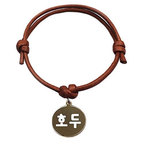 펫츠룩 굿모닝 카라멜 반려동물 목걸이 S 메탈원형 팬던트 M, 골드(호두), 1개