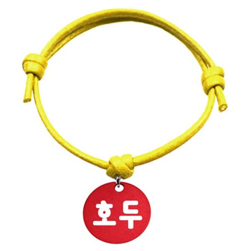 펫츠룩 굿모닝 옐로 반려동물 목걸이 S 알미늄원형 팬던트 M, 레드(호두), 1개