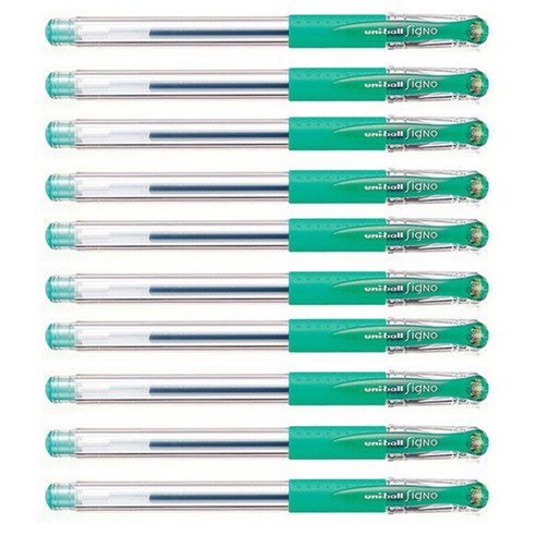 시그노 유니볼 펜 UM-151 0.28mm, 에메랄드, 10개
